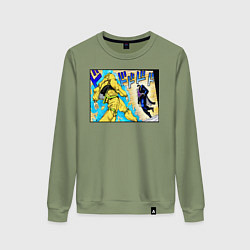 Свитшот хлопковый женский Дио идет на забив, цвет: авокадо