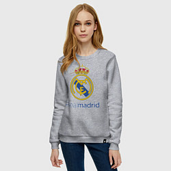 Свитшот хлопковый женский Real Madrid FC, цвет: меланж — фото 2