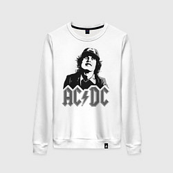 Свитшот хлопковый женский ACDC, цвет: белый