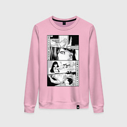 Свитшот хлопковый женский Карате, цвет: светло-розовый