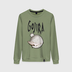 Свитшот хлопковый женский Gojira, цвет: авокадо