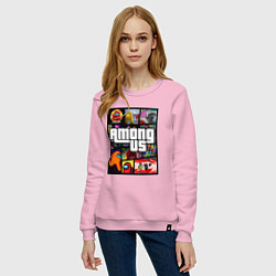 Свитшот хлопковый женский AMONG US GTA, цвет: светло-розовый — фото 2