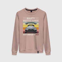 Свитшот хлопковый женский Back to the Future, цвет: пыльно-розовый