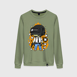 Свитшот хлопковый женский PUBG, цвет: авокадо