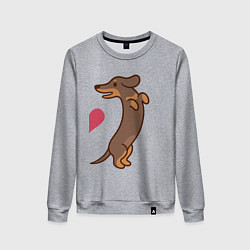 Свитшот хлопковый женский Такса, цвет: меланж