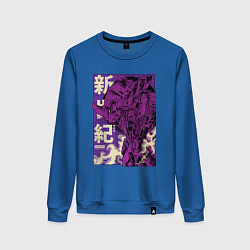 Свитшот хлопковый женский Evangelion Eva-01, цвет: синий