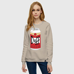 Свитшот хлопковый женский Duff Beer, цвет: миндальный — фото 2