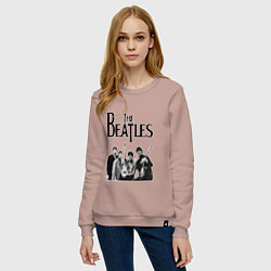Свитшот хлопковый женский The Beatles, цвет: пыльно-розовый — фото 2