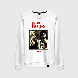 Свитшот хлопковый женский The Beatles LET IT BE, цвет: белый