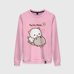 Свитшот хлопковый женский Влюблённые котята, цвет: светло-розовый