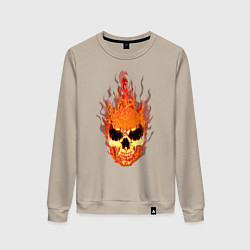 Женский свитшот Fire flame skull