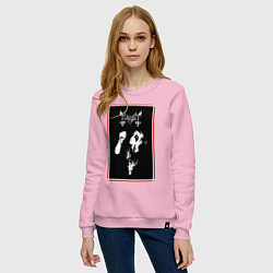 Свитшот хлопковый женский Mayhem Black Metal, цвет: светло-розовый — фото 2