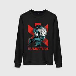 Свитшот хлопковый женский TRAUMA TEAM Cyberpunk 2077, цвет: черный