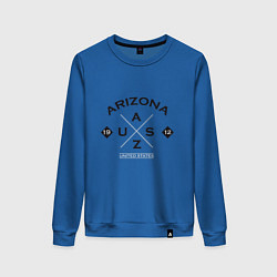 Свитшот хлопковый женский Штат Аризона Хипстерское лого, цвет: синий