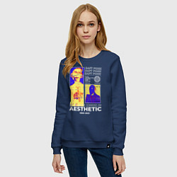 Свитшот хлопковый женский Daft Punk, цвет: тёмно-синий — фото 2