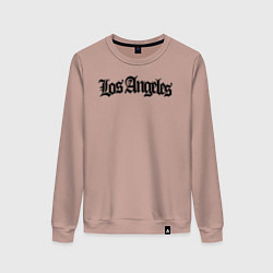 Свитшот хлопковый женский Los Angeles, цвет: пыльно-розовый