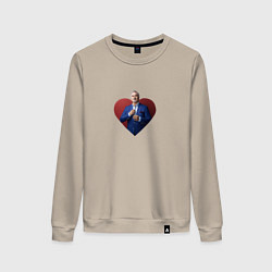 Свитшот хлопковый женский Сердце Меладзе, цвет: миндальный