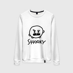 Свитшот хлопковый женский SHOOKY BTS, цвет: белый