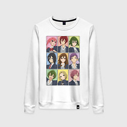Свитшот хлопковый женский Horimiya characters, цвет: белый