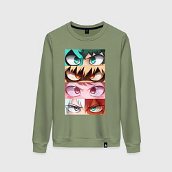 Свитшот хлопковый женский MY HERO ACADEMIA MHA, цвет: авокадо