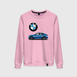 Свитшот хлопковый женский BMW X6, цвет: светло-розовый