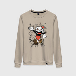 Свитшот хлопковый женский CUPHEAD, цвет: миндальный