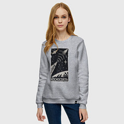 Свитшот хлопковый женский Космосвязь, цвет: меланж — фото 2