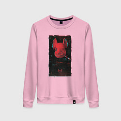 Свитшот хлопковый женский Watch Dogs Glitch, цвет: светло-розовый