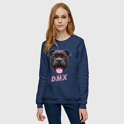 Свитшот хлопковый женский DMX Low Poly Boomer Dog, цвет: тёмно-синий — фото 2