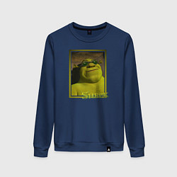 Свитшот хлопковый женский Шрек в очках, цвет: тёмно-синий