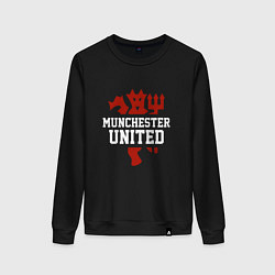 Свитшот хлопковый женский Manchester United Red Devils, цвет: черный