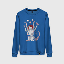 Свитшот хлопковый женский Крысиный шут, цвет: синий
