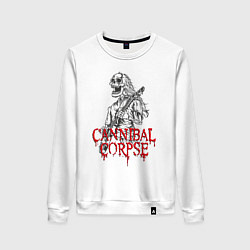Свитшот хлопковый женский Cannibal Corpse Труп Каннибала Z, цвет: белый
