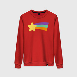 Свитшот хлопковый женский Радужный свитер Мэйбл, цвет: красный