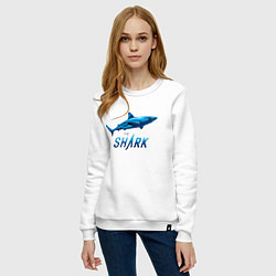 Свитшот хлопковый женский Акула The Shark, цвет: белый — фото 2