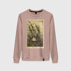 Свитшот хлопковый женский Кракен, цвет: пыльно-розовый
