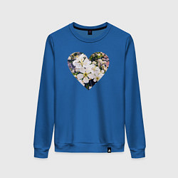 Свитшот хлопковый женский Spring heart, цвет: синий