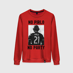 Свитшот хлопковый женский No Pirlo no party, цвет: красный