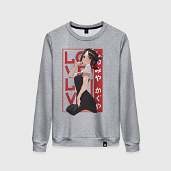 Свитшот хлопковый женский Love Love, цвет: меланж