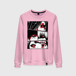 Свитшот хлопковый женский Токийский Гуль, цвет: светло-розовый