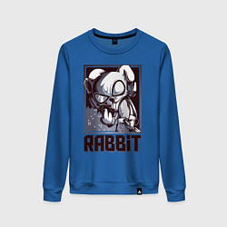 Свитшот хлопковый женский Rabbit, цвет: синий