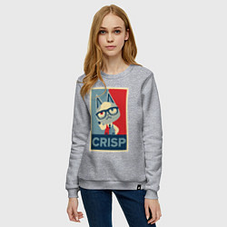 Свитшот хлопковый женский Crisp, цвет: меланж — фото 2