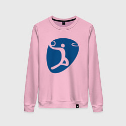 Свитшот хлопковый женский Баскетбольчик, цвет: светло-розовый