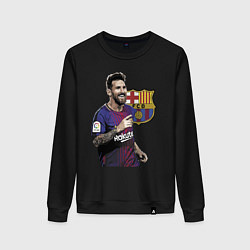 Свитшот хлопковый женский Lionel Messi Barcelona Argentina, цвет: черный