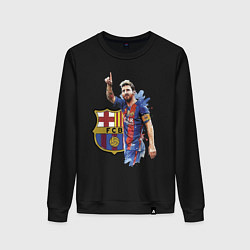 Свитшот хлопковый женский Lionel Messi Barcelona Argentina!, цвет: черный