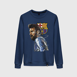 Свитшот хлопковый женский Lionel Messi Barcelona Argentina Striker, цвет: тёмно-синий