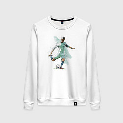 Свитшот хлопковый женский Ronaldo Striker Portugal Manchester United, цвет: белый