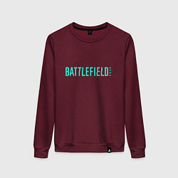 Свитшот хлопковый женский Battlefield 2042, цвет: меланж-бордовый