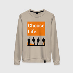 Свитшот хлопковый женский Choose Life, цвет: миндальный