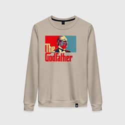 Свитшот хлопковый женский Godfather logo, цвет: миндальный